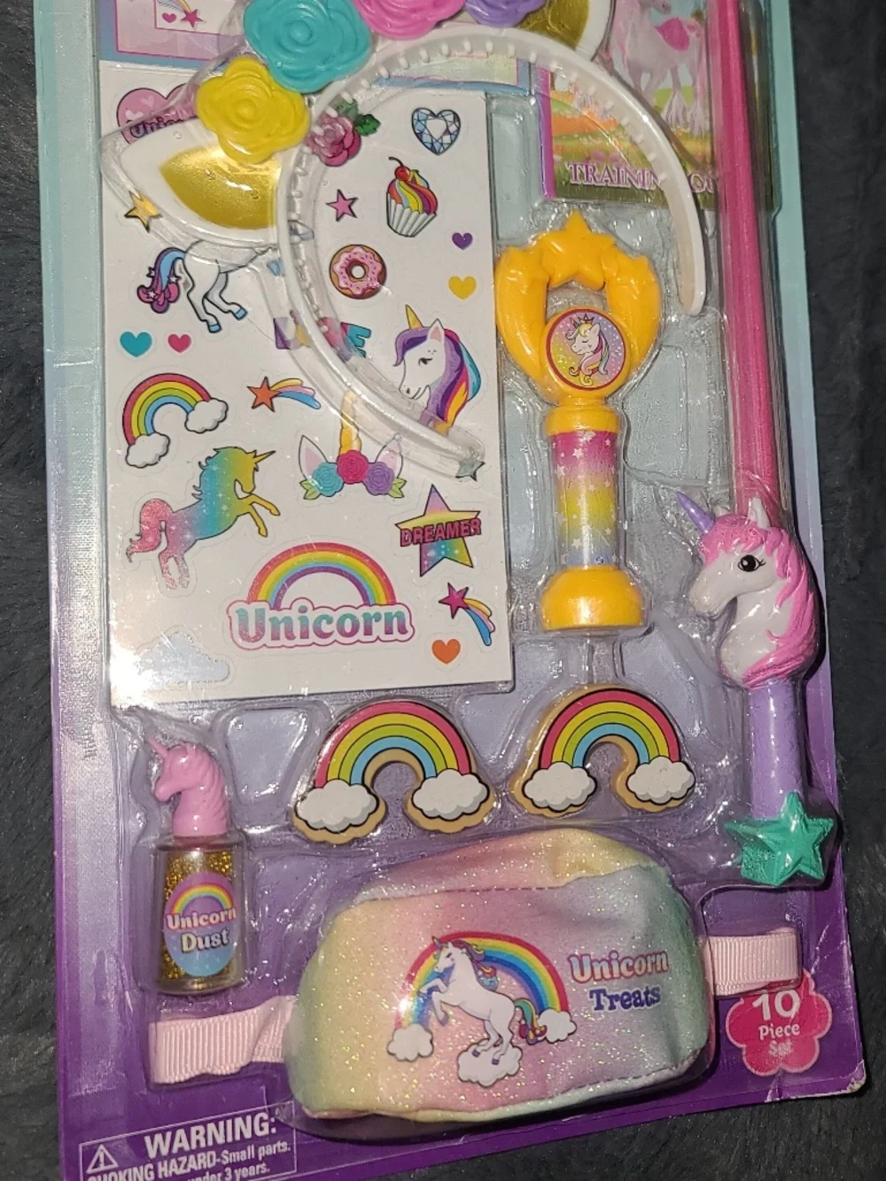 My Life As Unicorn Trainer 10 pc Play Set for 18 In Dolls Headband Treats Wand